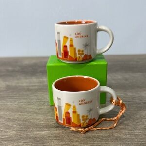 Starbucks You Are Here Los Angeles Ornament/Expresso Mug Set